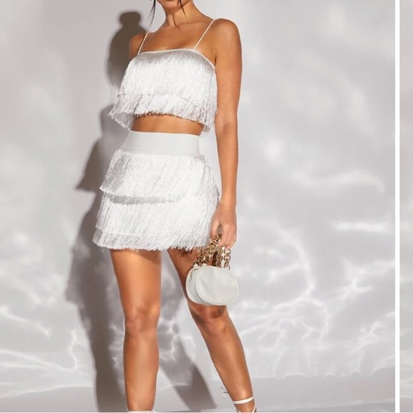 Fringe trim Cami top and Skirt - Picture 5 of 5